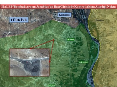 Cerablus'ta 2 Terörist Bomba Yüklü Araçla Birlikte Yakalandı