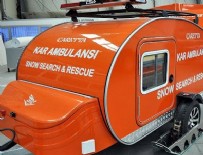 KAR MOTOSİKLETİ - Karavandan kar ambulansı üretildi
