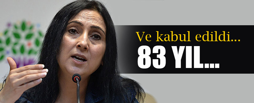 HDP'li Yüksekdağ'a 83 yıl hapis istemi