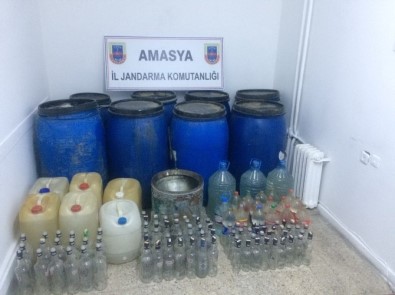 Amasya'da Kaçak İçki İmalathanesine Operasyon