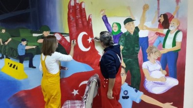 Aydın'da '15 Temmuz Milli İrade Destanı' Duvarlara İşlendi