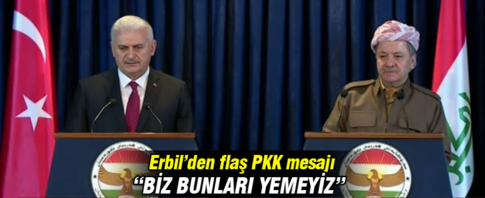 Yıldırım ve Barzani'den ortak basın toplantısı