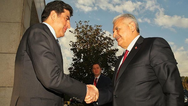 Başbakan Yıldırım, IKBY Başbakanı Barzani ile bir araya geldi