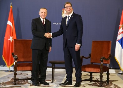 Cumhurbaşkanı Erdoğan, Cumhurbaşkanı Aleksandar Vuçiç İle Görüştü