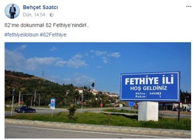 Fethiye Belediye Başkanı Behçet Saatcı; '82 Fethiye'nindir'