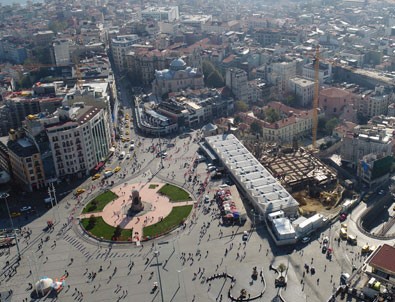 Taksim Camii'nin son durumu havadan görüntülendi
