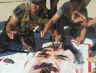 Türkmenler, PKK'nın astığı Öcalan posterlerini söktü