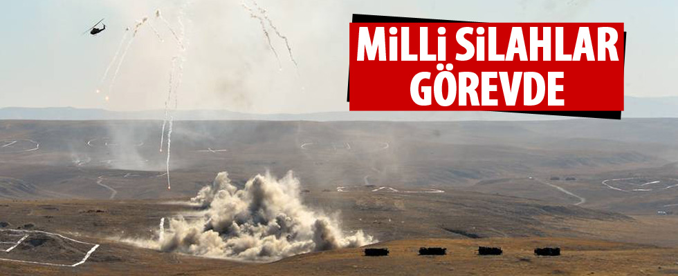 Milli silahlar tatbikatta kullanıldı