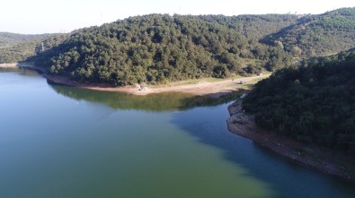 Su Seviyesi Azalan Alibeyköy Barajı Havadan Görüntülendi