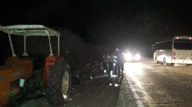 Traktör Ve Kamyonet Çarpıştı Açıklaması 1 Ölü, 5 Yaralı