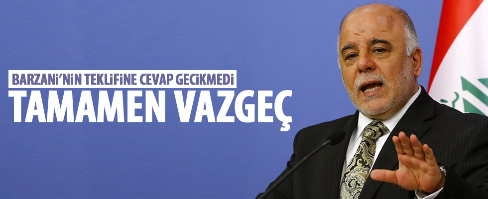 İbadi'den Barzani'nin teklifine cevap!