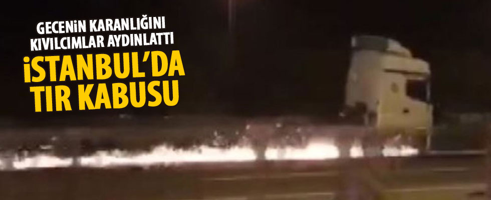 Otoyolda ters şeritten ilerleyen TIR, trafikte dehşet saçtı