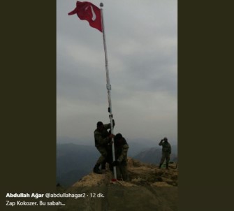 Türk askeri oraya bayrak dikti