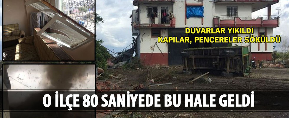 Hortum 80 saniyede mahalleyi savaş alanına çevirdi