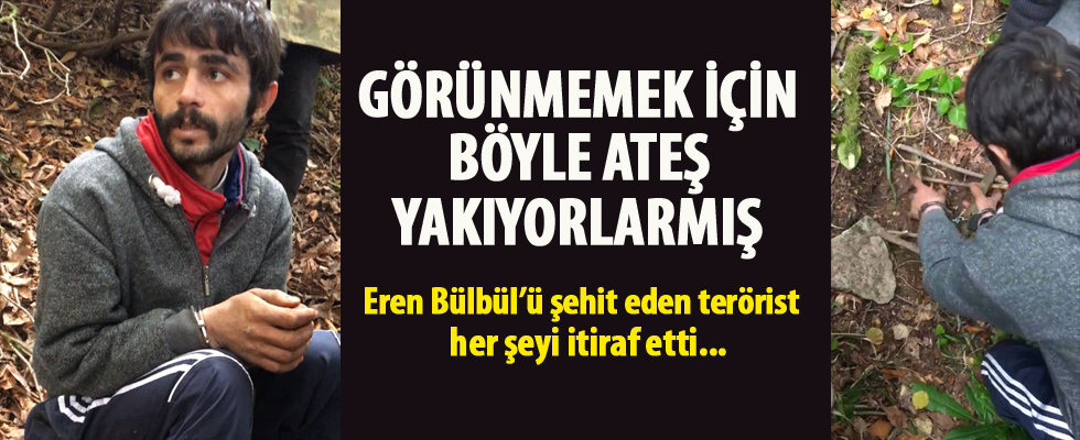 PKK'lı teröristler görünmemek için böyle ateş yakıyormuş