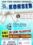 VAN DEVLET TIYATROSU - Van Türk Musiki Derneği'nden Sanat Müziği Konseri