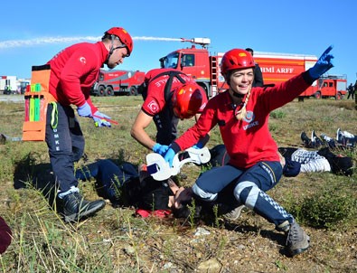Çanakkale'de uçak kazası tatbikatı