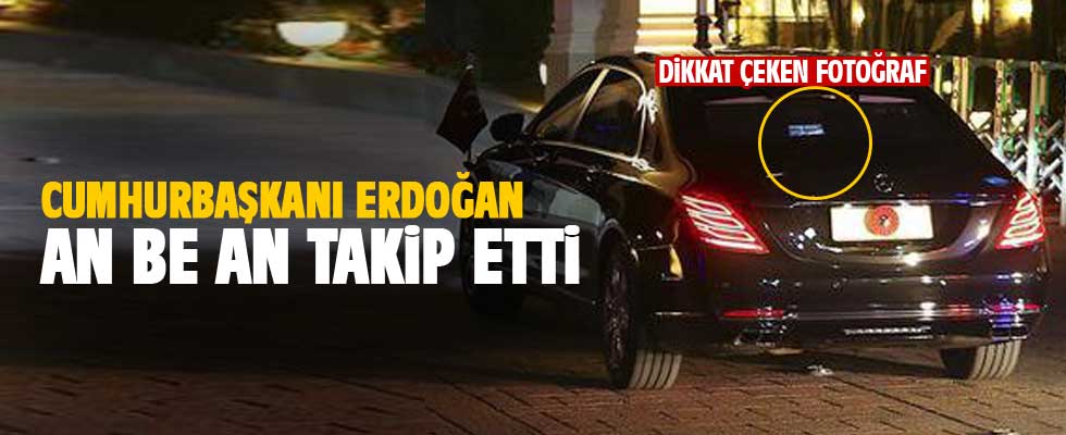 Cumhurbaşkanı Erdoğan makam aracından milli maçı takip etti