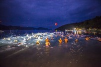 YÜZME YARIŞI - Dolunayda Yüzme Yarışı Türkiye'de İlk Kez Bodrum'da Düzenlendi