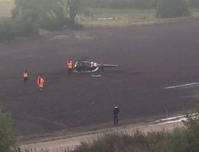 Ralli Şampiyonası'nda helikopter düştü