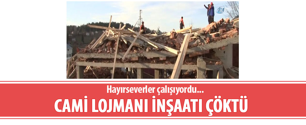 Trabzon'da cami lojmanı inşaatında göçük