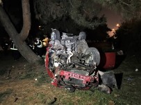 TRAFİK POLİSİ - Takla Atan Araçtan Yaralı Olarak Kurtarıldı