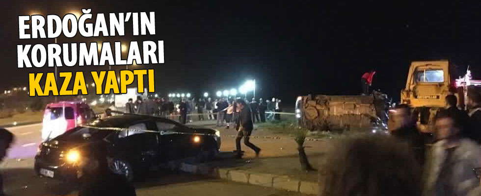 Cumhurbaşkanı Erdoğan'ın koruma ekibi kaza yaptı