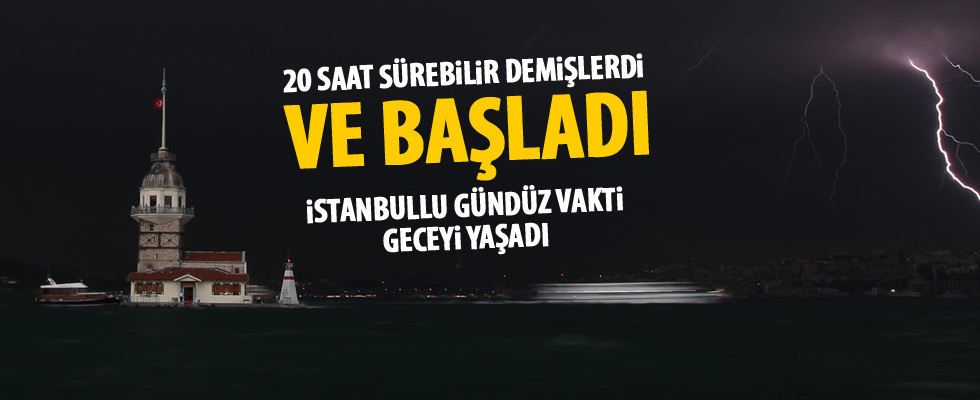 İstanbul'da hava karardı, yağmur başladı
