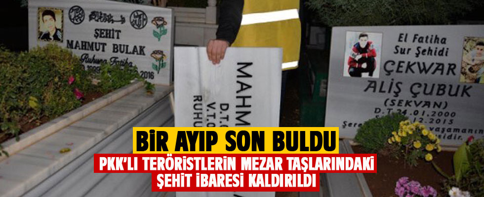 Sözde şehitlikteki mezar taşları değiştirildi