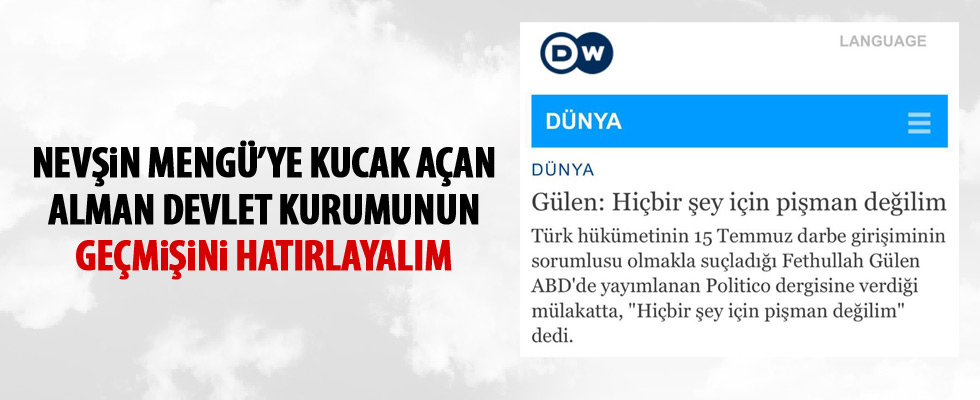 Nevşin Mengü'ye Deutsche Welle kucak açtı