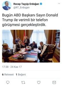 Cumhurbaşkanı Recep Tayyip Erdoğan İle ABD Başkanı Donald Trump Telefonda Görüştü