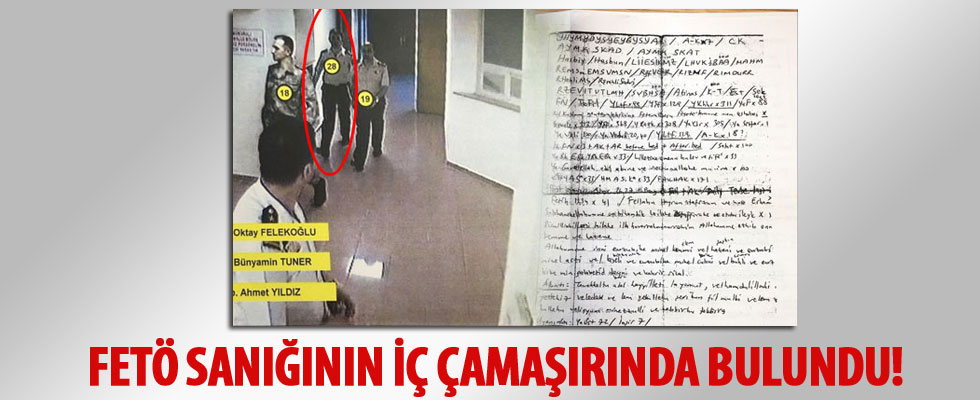 FETÖ sanığının iç çamaşırında sakladığı notlar bulundu