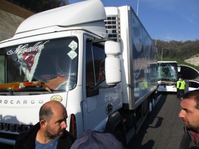 Beykoz'da Yolcu Otobüsü Kamyona Çarptı Açıklaması 1 Yaralı