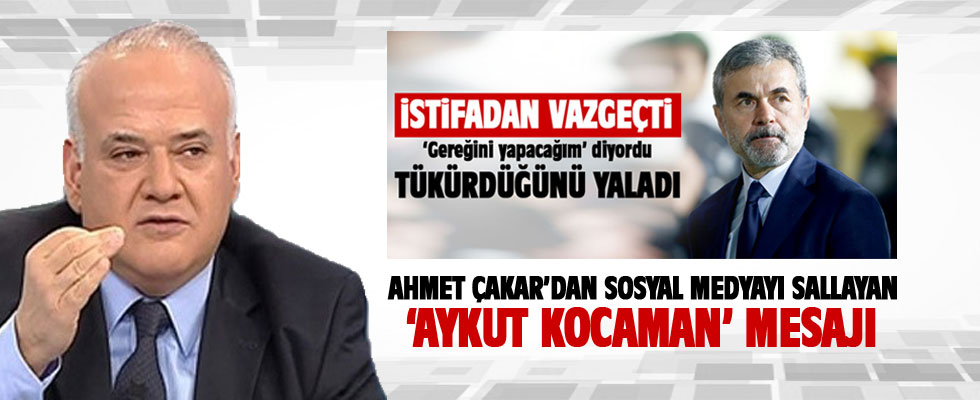 Ahmet Çakar'ın Aykut Kocaman tweeti sosyal medyayı salladı