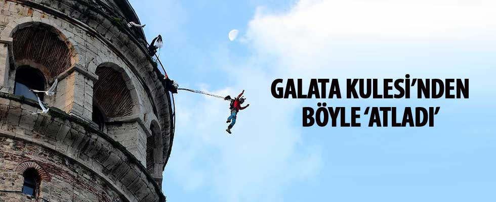 Ekstrem sporcu Koçak Galata Kulesi'den 'atladı'