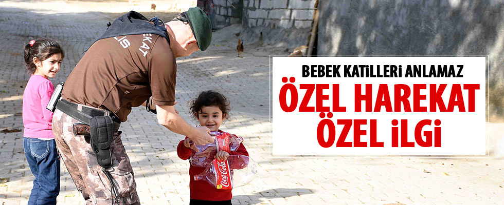 Özel harekat polislerinden çocuklara 'özel' ilgi
