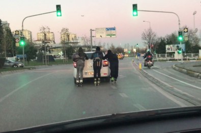 Patenli Gençler Trafikte Tehlike Saçtı