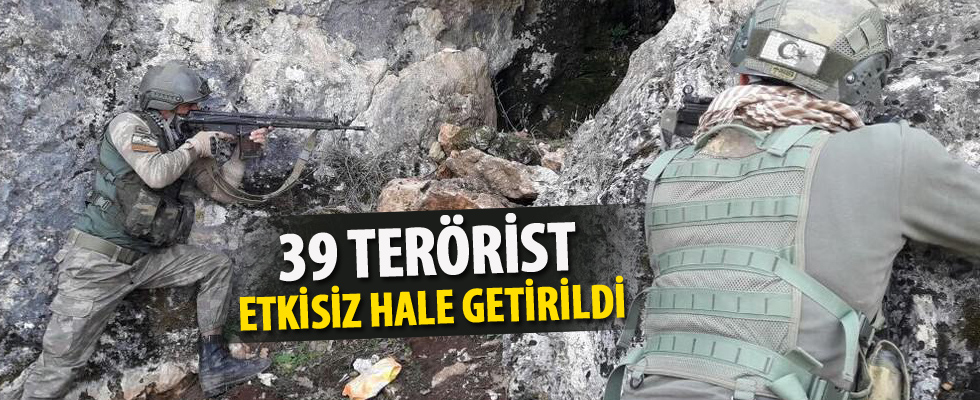 Bir haftada 39 terörist etkisiz hale getirildi