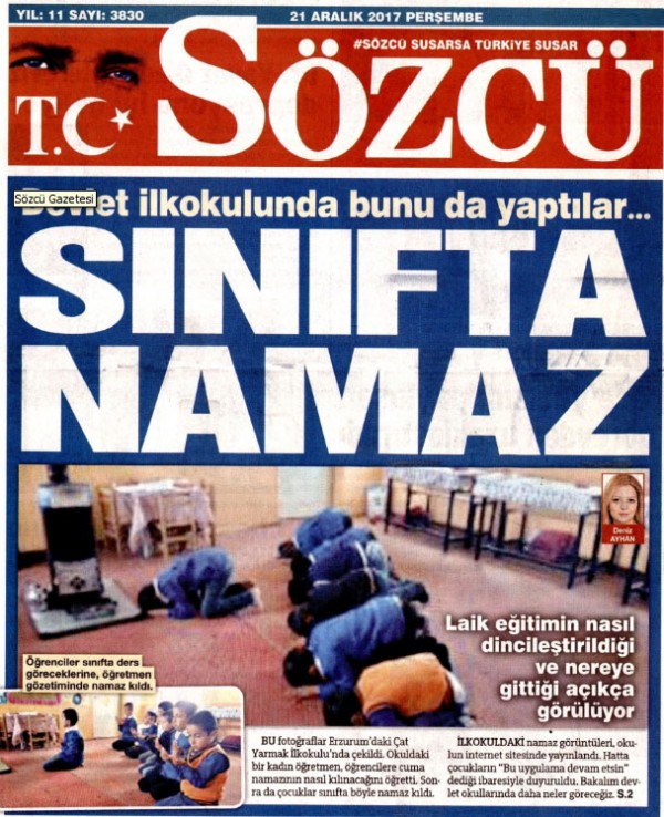 Sözcü'den bir namaz haberi daha