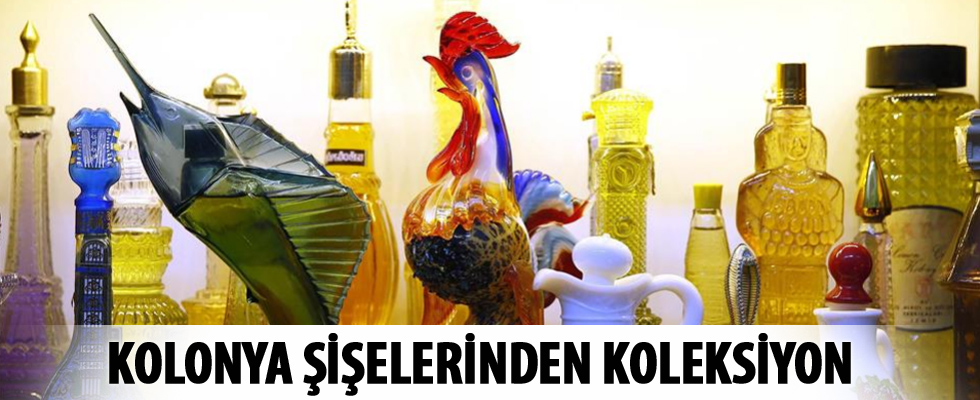 Koleksiyonu için ilginç kolonya şişeleri topluyor