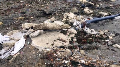 Silivri'de Deniz Suyu Çekildi