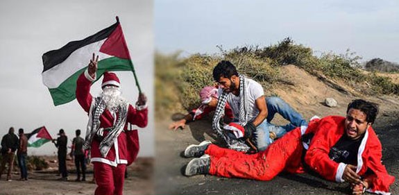İsrail askerleri Noel Baba'yı vurdu