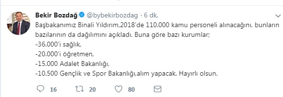 110 bin personel hangi alanda alınacak?