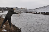 BALIK TUTMAK - Kars Çayı'nın Buzları Çözüldü, Vatandaşlar Balık Tuttu