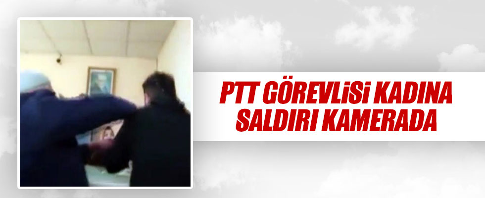 PTT görevlisi kadına saldırı kamerada