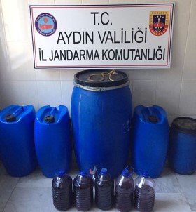 Karacasu'da 1,1 Ton Kaçak Şarap Yakalandı