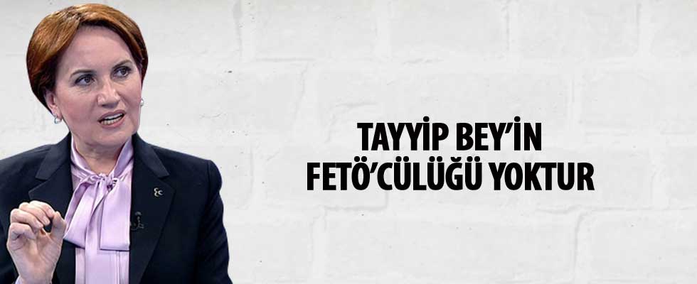 Meral Akşener: Tayyip Bey'in FETÖ'cülüğü yoktur