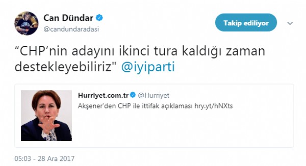 Can Dündar, Meral Akşener'in açıklamasını beğendi