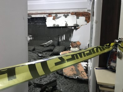 Eyüpsultan'da Bir İnşaatta Beton Dökümü Sırasında Yan Apartmanın Duvarı Çöktü