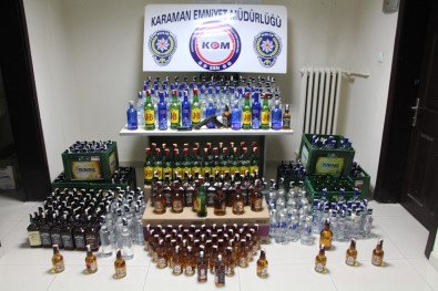 Karaman'da Çok Sayıda Kaçak İçki Ele Geçirildi